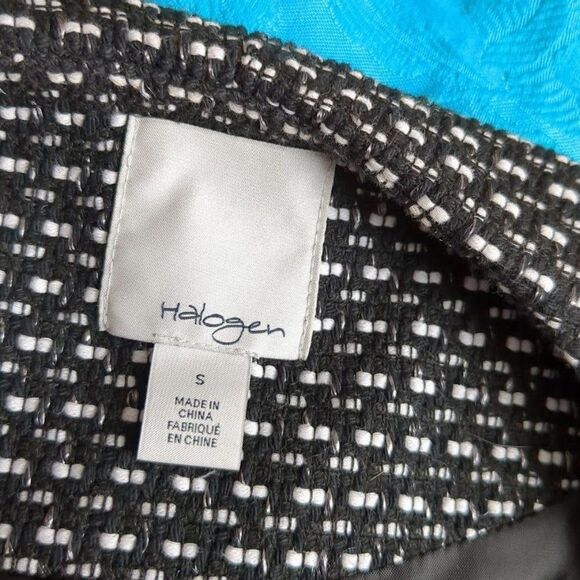 Halogen Knit Topper Jacket Open Front Tailored Black Dot Black Size Small - Picture 13 of 13